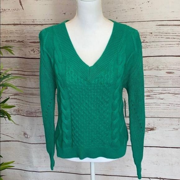 ABOUND Cable Knit V-Neck Sweater NWT - Picture 4 of 11